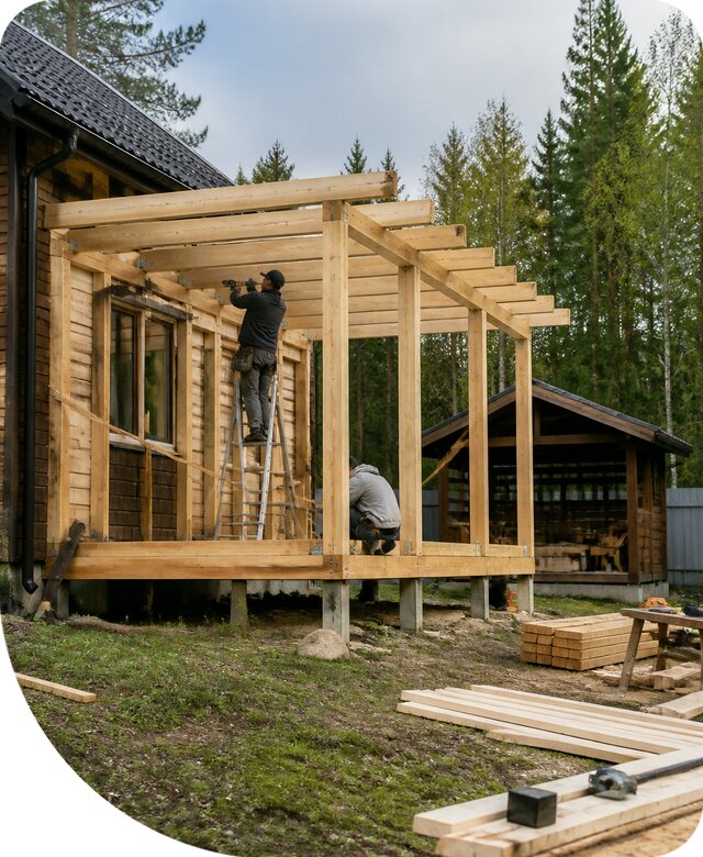 Строительство пристроек и построек на участке в Новотроицке